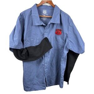 Phillips 66 Racing Every Friday Night Short Sleeve Work Shirt 2XL w/ Long John